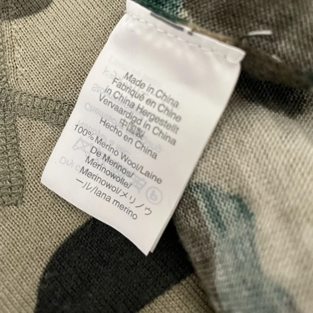 JCrew M 100% Merino Wool Camo Top